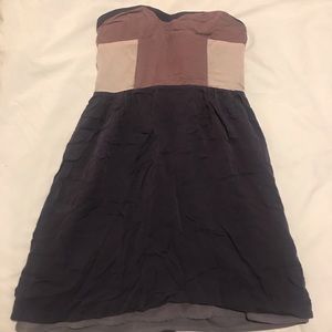 Colorblock strapless dress
